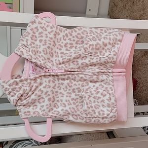 Carters, Tan and Pink Animal Print Fleece Vest